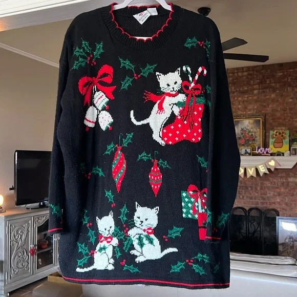 Nutcracker kitten sweater size 3X. For men or women. - Picture 1 of 7